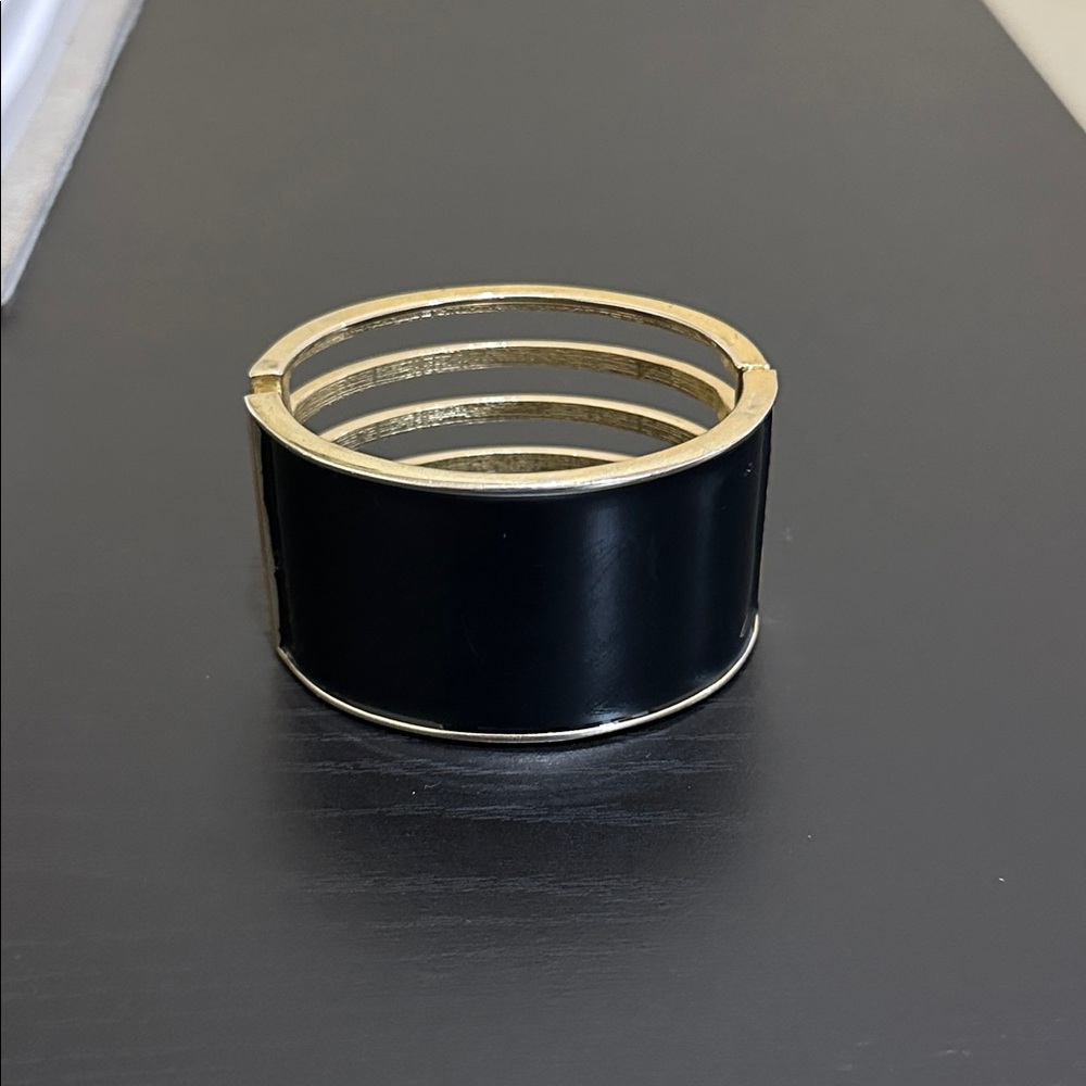 Black and Gold Cuff Bracelet